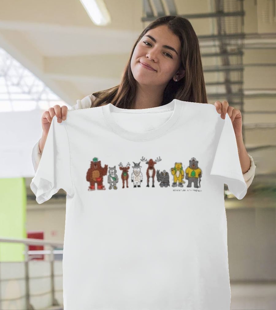 Parks Project Adventure Crew Forest Animals With Bears, Moose, And Squirrel Characters T-Shirt
