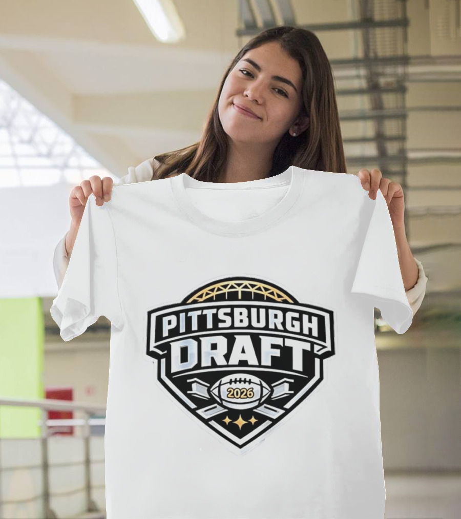 Pittsburgh Steelers Football 2026 Draft Brushed Metal T-Shirt
