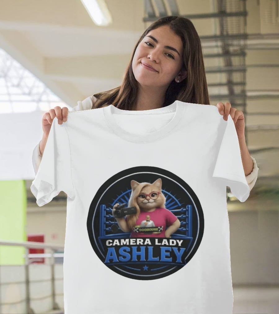 Pro Wrestling Tees Camera Lady Ashley Referee BONE Jones Productions T-Shirt