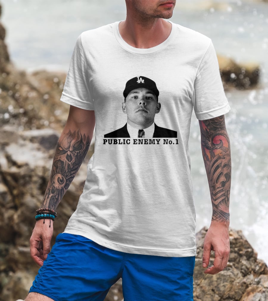 Dalton Rushing Public Enemy No 1 LA Hat Baseball T-Shirt