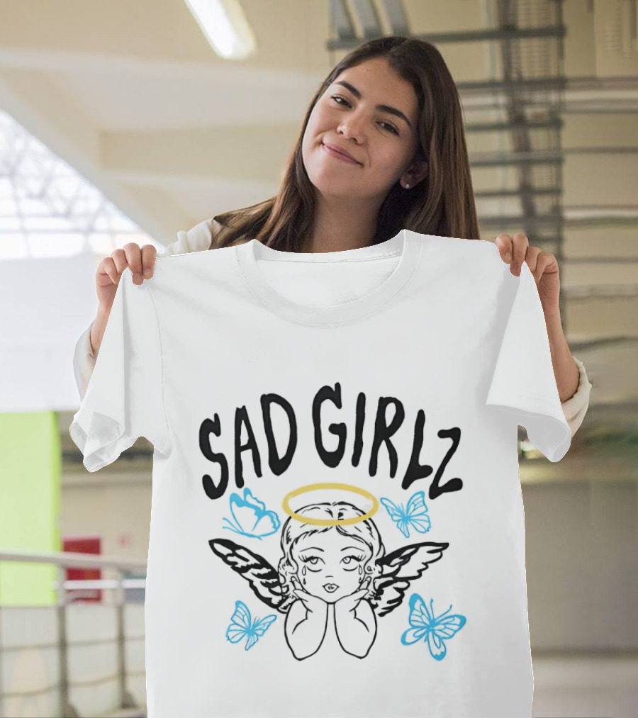Sad Girlz Junior H Sad Angel Halo Butterfly T-Shirt