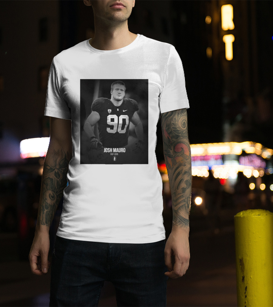 Josh Mauro 1991 2026 Stanford Football Number 90 Nike T-Shirt