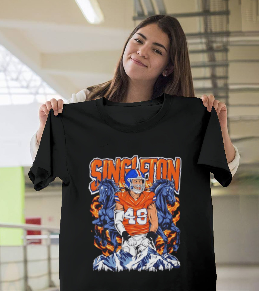Alex Singleton Denver Broncos Dark Horse 48 Rocky Mountains T-Shirt
