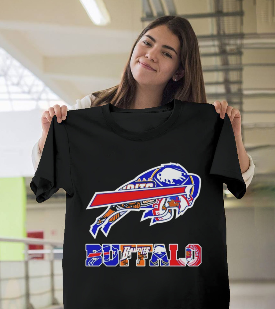 Buffalo Bills Sabres Braves Bandits Bisons Sports Teams Mashup T-Shirt