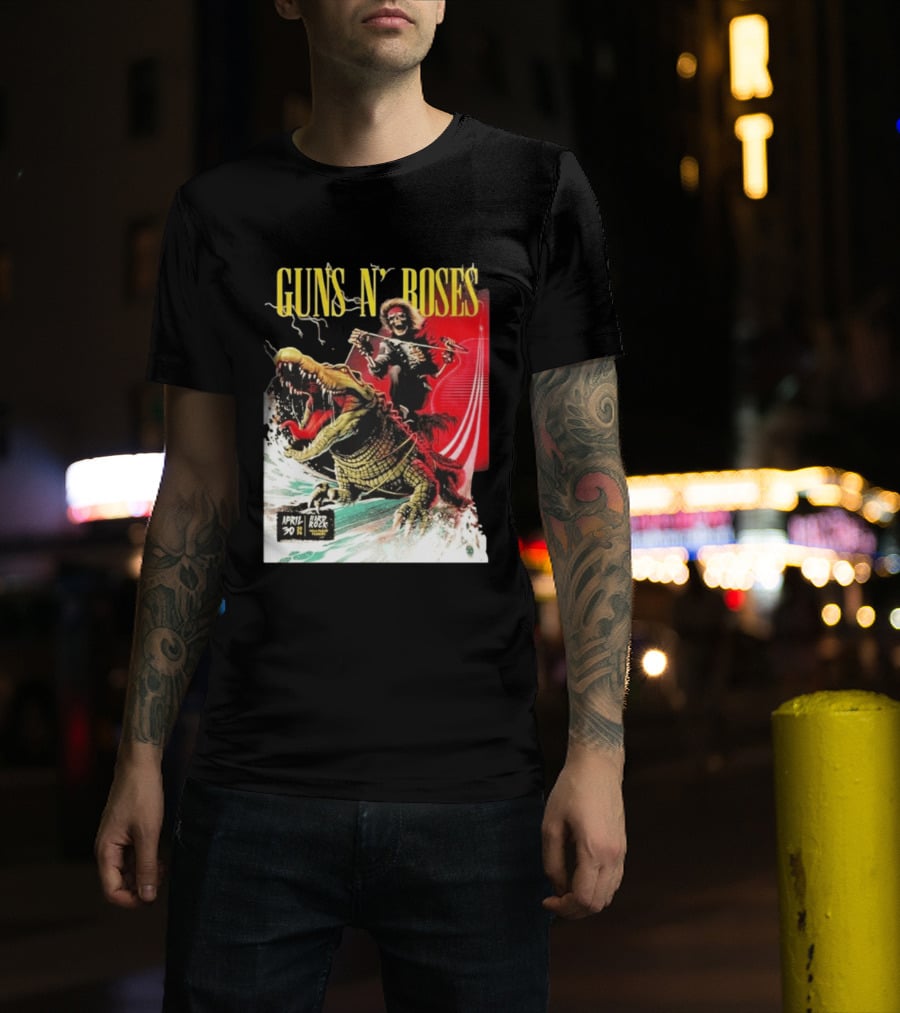 Guns N' Roses F1 Miami Grand Prix Florida 2026 Skeleton Rides Crocodile Hard Rock Live April 30 T-Shirt