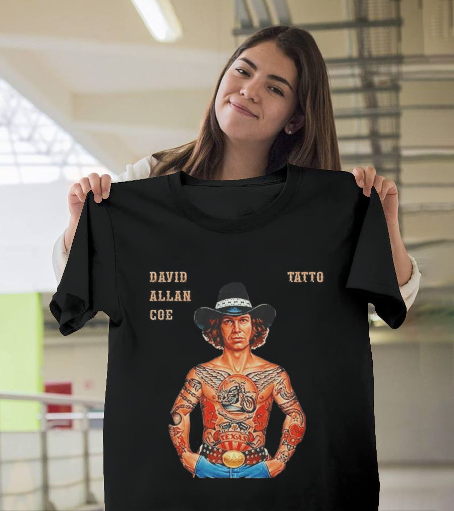 David Allan Coe Tattoo Texas Country Music Cowboy Hat T-Shirt