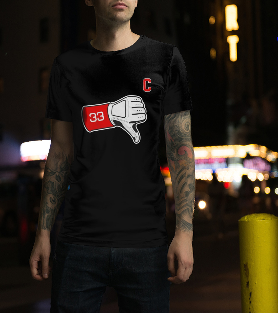 Nice Tek 33 Thumbs Down C Cleveland Guardians T-Shirt