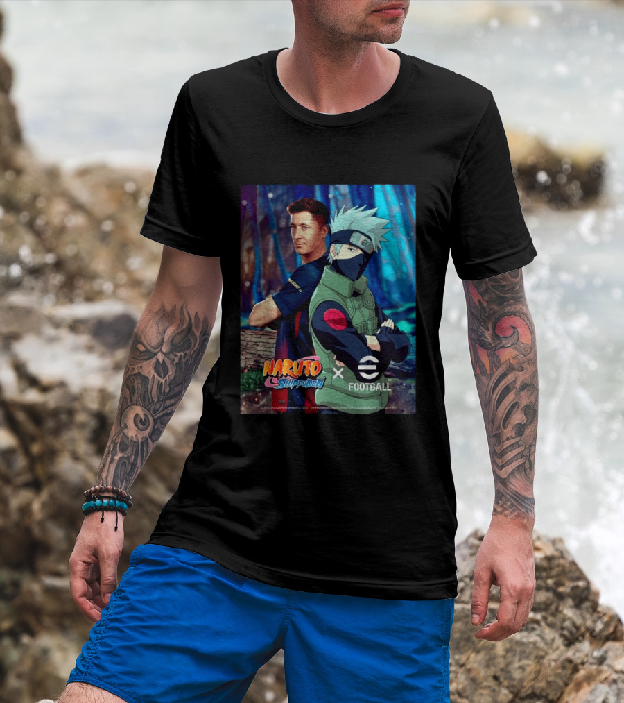 Naruto Shippuden X EFootball Featuring Robert Lewandowski And Kakashi 2026 T-Shirt