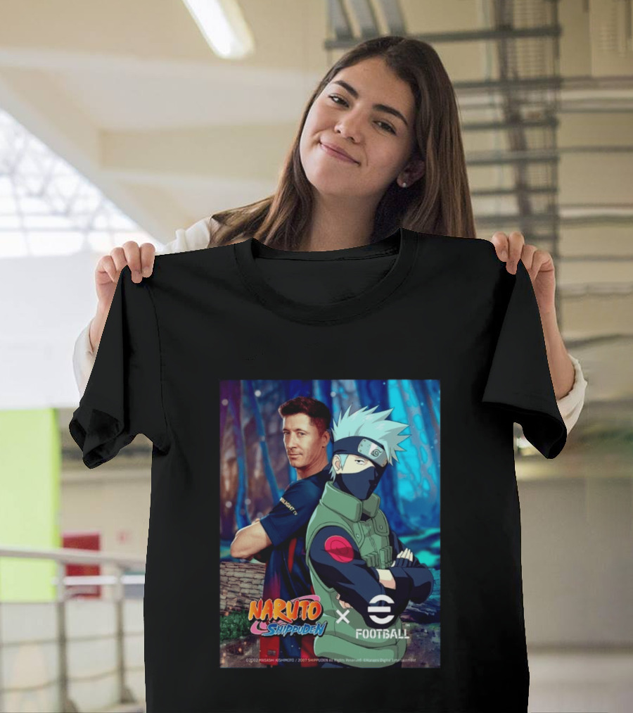 Naruto Shippuden X EFootball Featuring Robert Lewandowski And Kakashi 2026 T-Shirt
