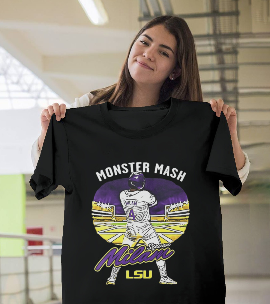 Monster Mash Steven Milam LSU Tigers Caricature NIL T-Shirt