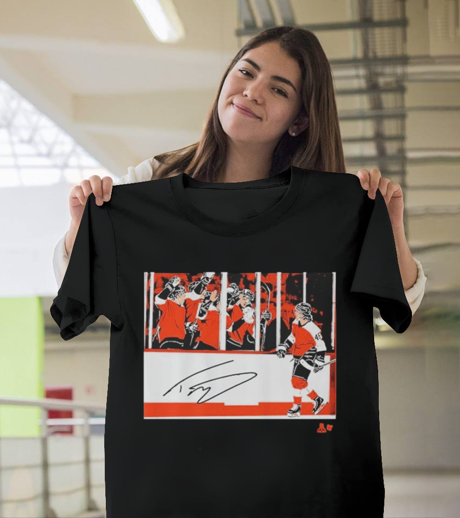 Trevor Zegras Penalty Box Celebration Hockey Art Signature Number 46 T-Shirt