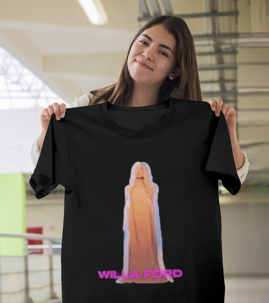 Willa Ford Statue Pink Text Highlighted T-Shirt