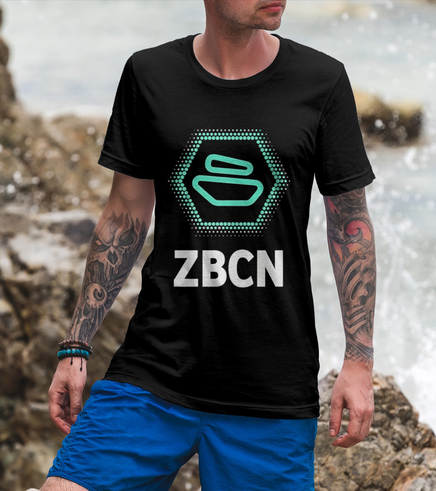 Zebec Network ZBCN Token Hexagon Mint Blue T-Shirt