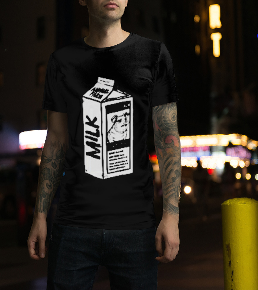 Angel Animal Farm MILK Missing Pig T-Shirt