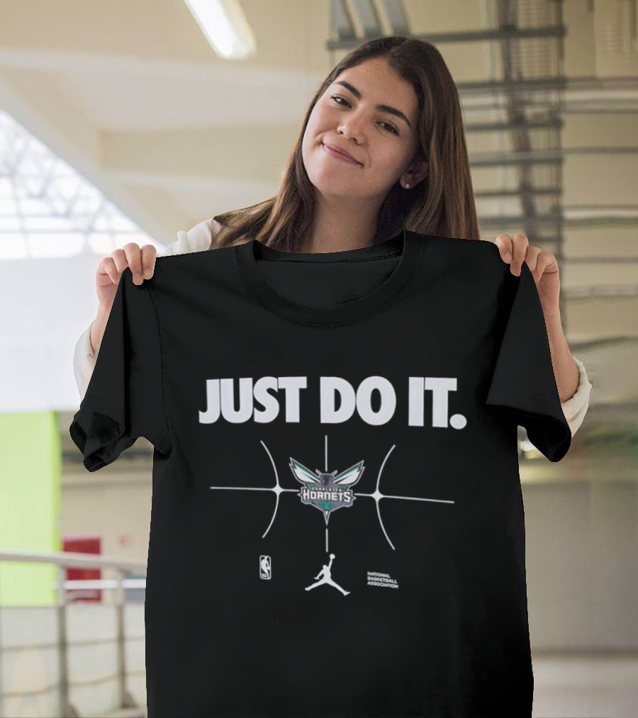 Charlotte Hornets Just Do It Basketball Team Logo Nike T-Shirt
