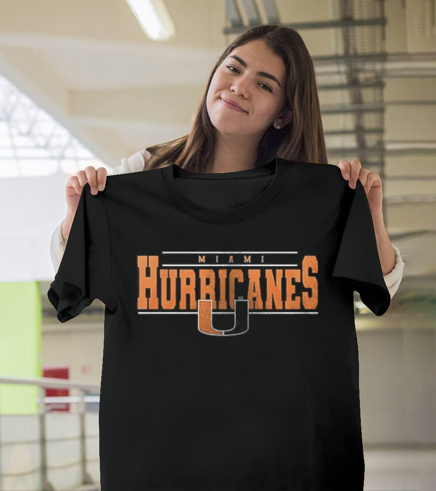 Miami Hurricanes U NCAA Firefighter American Flag T-Shirt