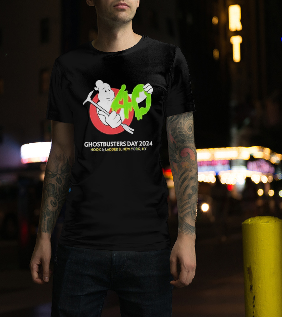 Ghostbusters Day 2024 40th Anniversary Hook Ladder 8 New York NY T-Shirt