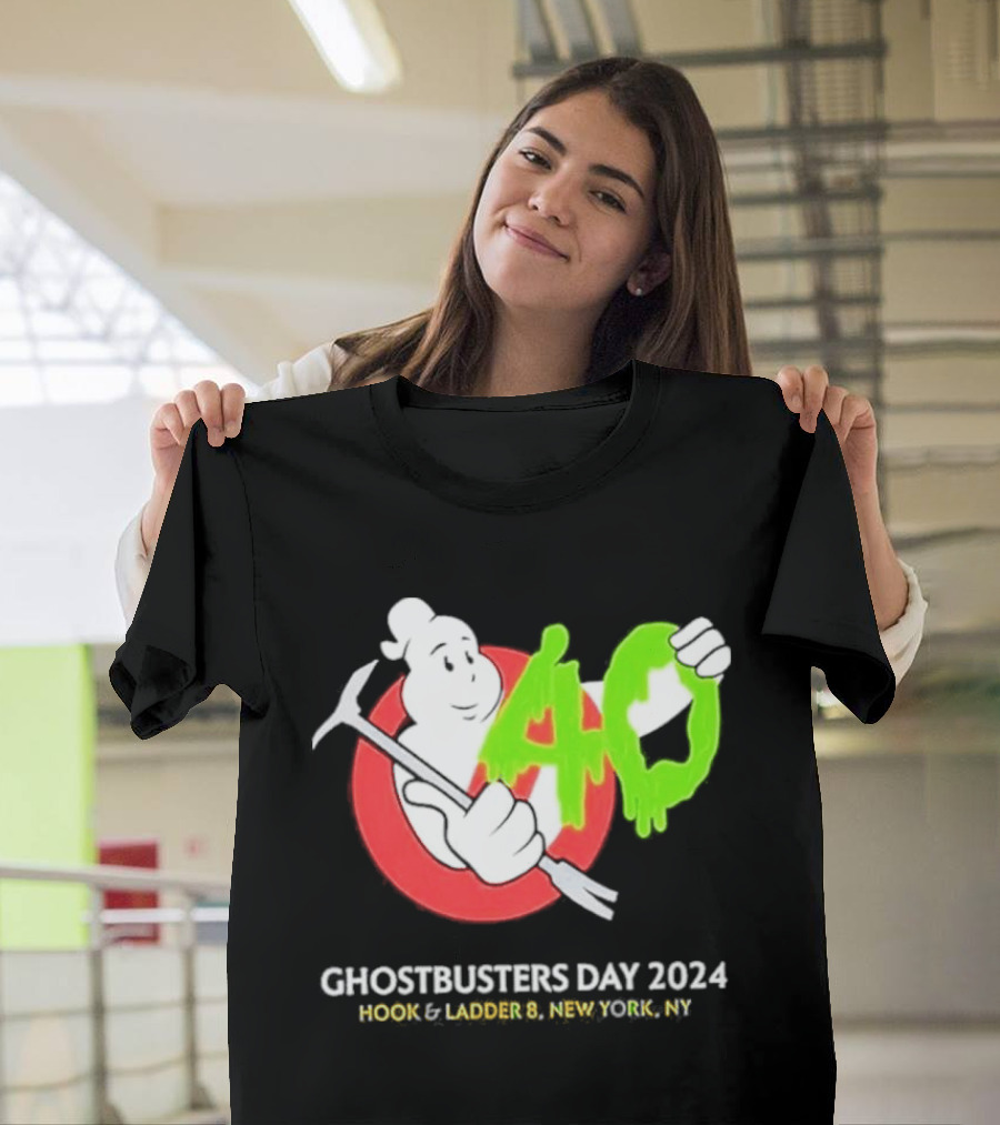 Ghostbusters Day 2024 40th Anniversary Hook Ladder 8 New York NY T-Shirt