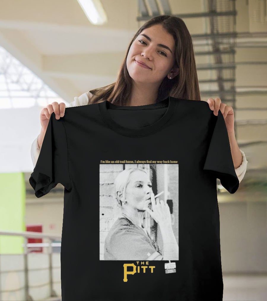 The Pitt Smoking Nurse Nostalgia Black And White Image T-Shirt