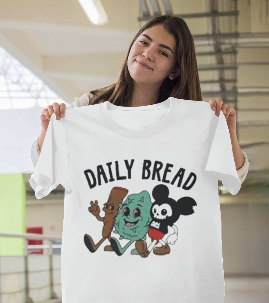 Daily Bread 420 Heavyweight Cartoon Characters Walking Trio T-Shirt