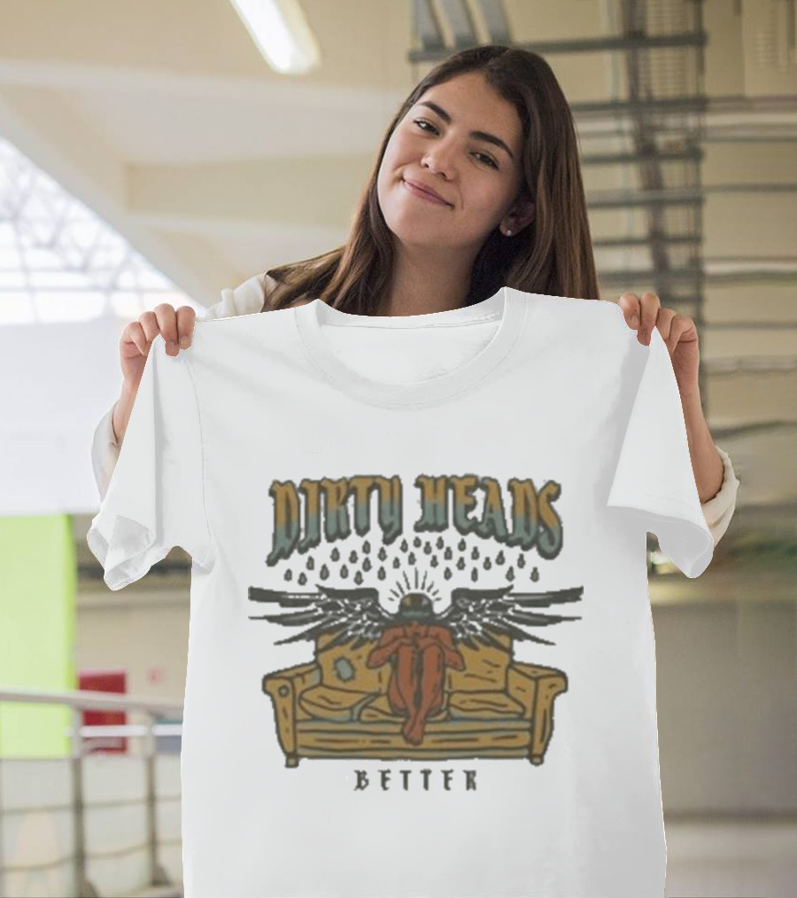 Dirty Heads Better Angel On Couch With Raindrops And Wings T-Shirt