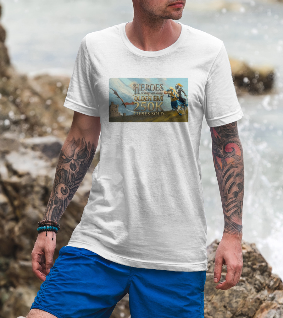 Heroes Of Might And Magic Olden Era 250K Copies Sold With Knight And Dragon T-Shirt