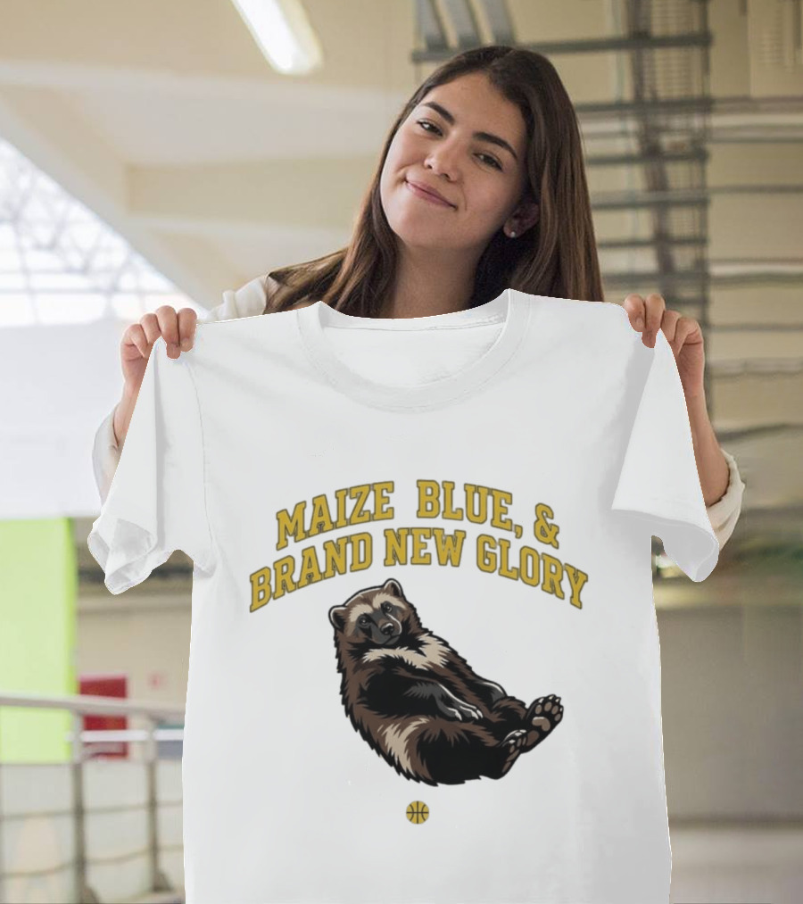 Maize Blue And Brand New Glory Wolverine Basketball T-Shirt