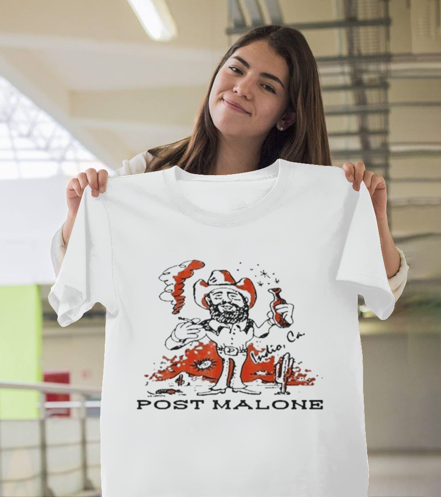 Post Malone Cowboy Cartoon Indio California T-Shirt