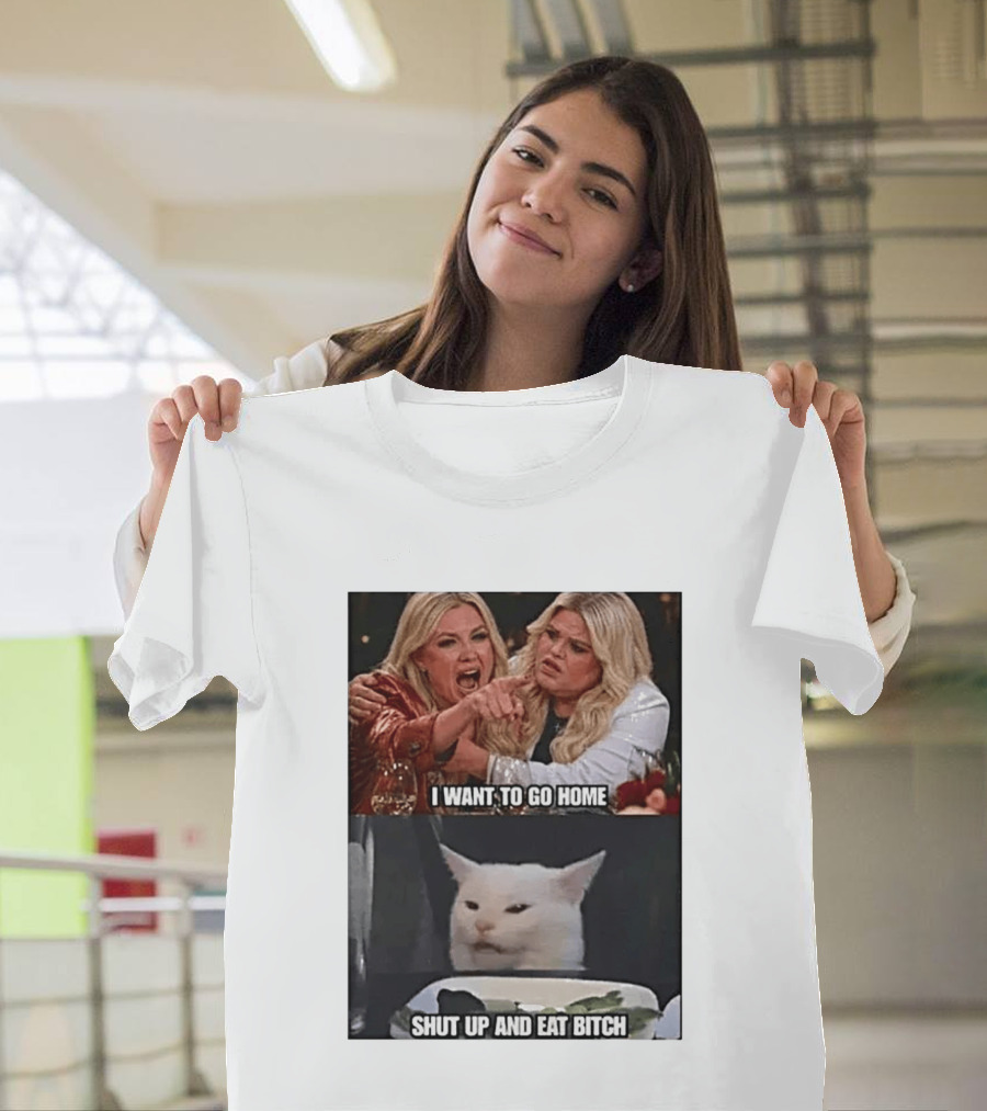 I Want To Go Home Smudge The Cat Meme Shut Up And Eat T-Shirt