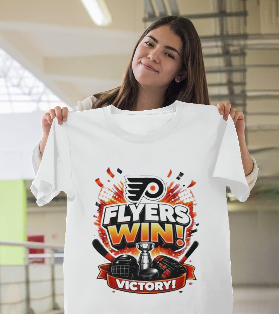 Philadelphia Flyers Win Victory Ice Hockey Celebration T-Shirt
