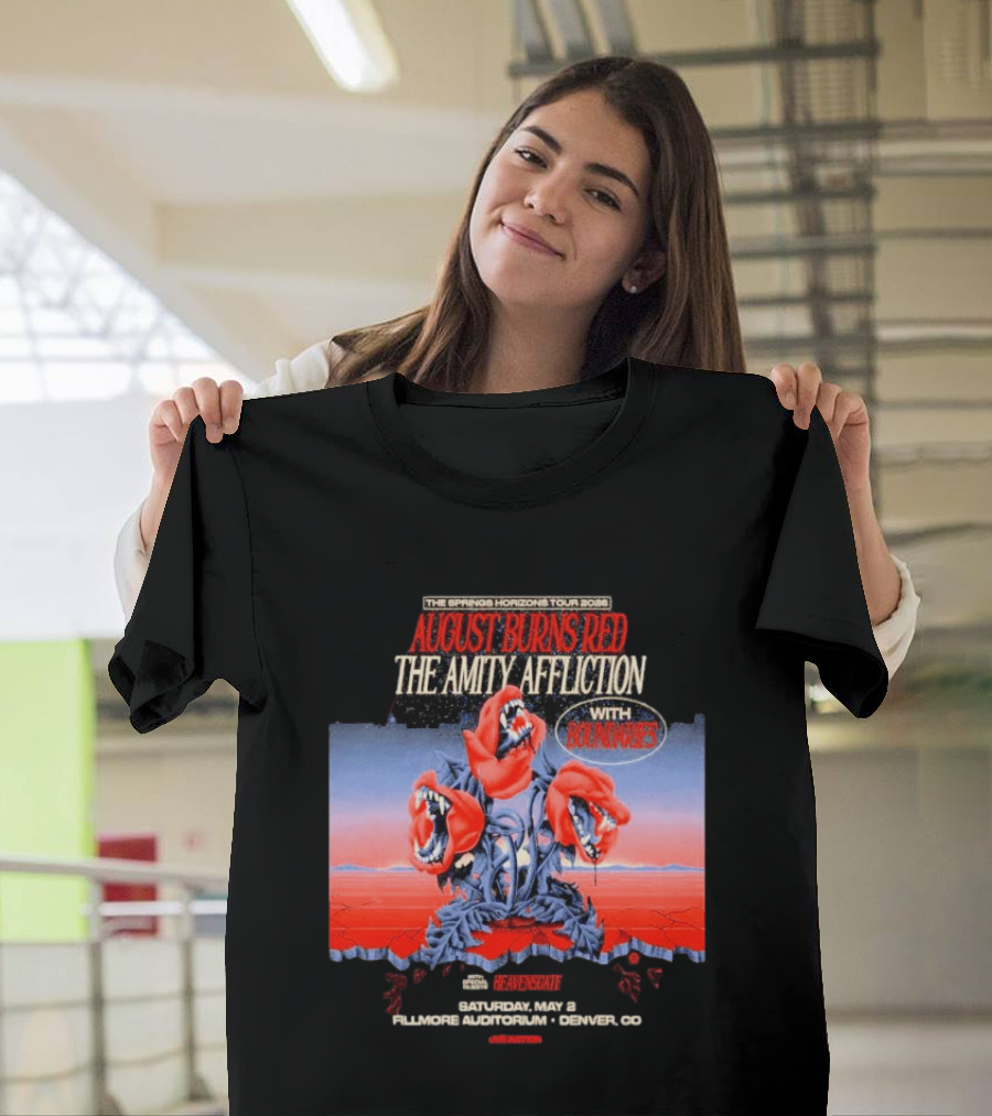 The Springs Horizon Tour 2026 August Burns Red The Amity Affliction Fit For A King Boulder Theater Denver CO May 2nd T-Shirt