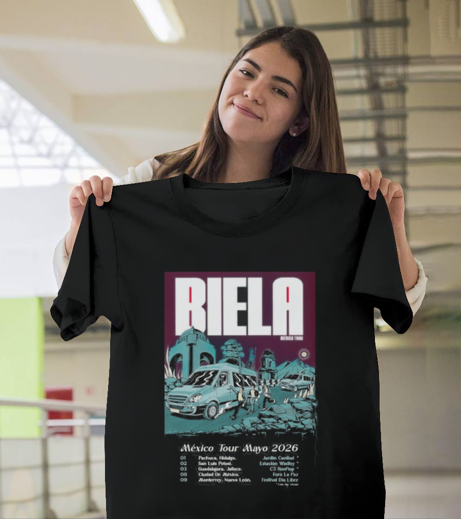 Biela Mexico Tour Mayo 2026 Monterrey Guadalajara Ciudad De Mexico T-Shirt