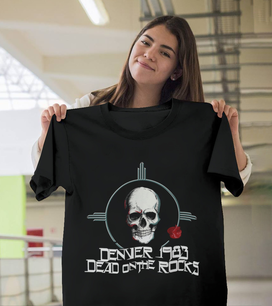 Grateful Dead Denver 1983 Dead On The Rocks Rare Skull Rose T-Shirt