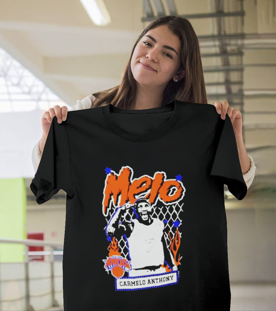 Melo Carmelo Anthony New York Knicks NBA Street Player Mitchell Ness T-Shirt