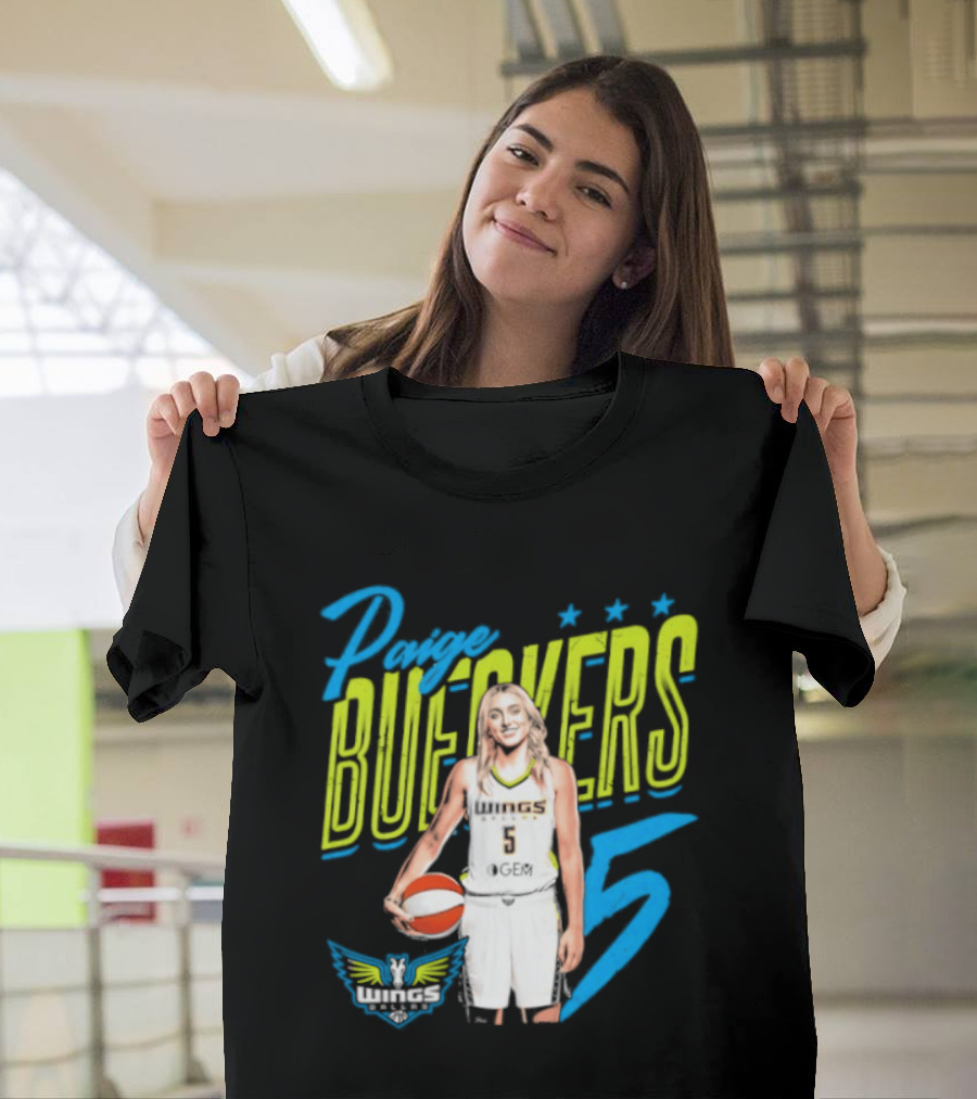 Paige Bueckers Dallas Wings Player Pose Number 5 T-Shirt