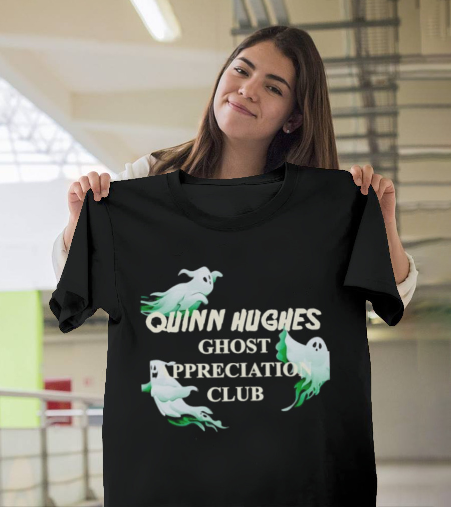 Quinn Hughes Ghost Appreciation Club Whimsical Spirit T-Shirt