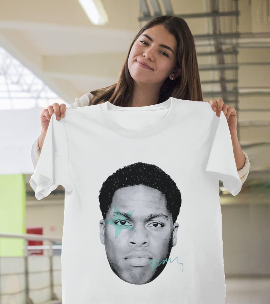 Daniel Caesar Star Face Blue Signature T-Shirt
