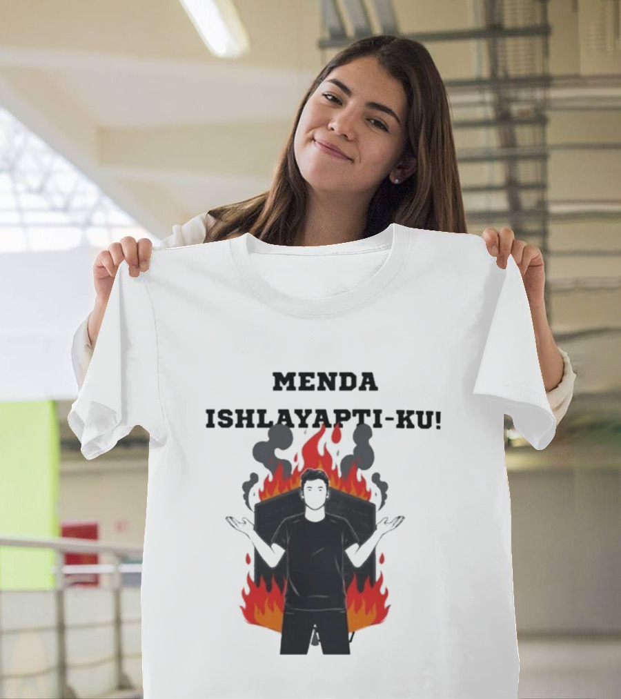 Menda Ishlayapti Ku Uzbek Tech Memes Flame T-Shirt