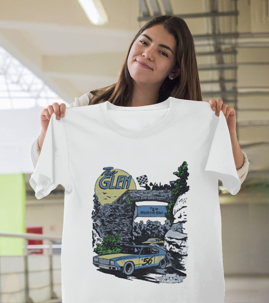 The Glen Watkins Glen International Checkered Flag Racecar 56 Archway Scenic T-Shirt
