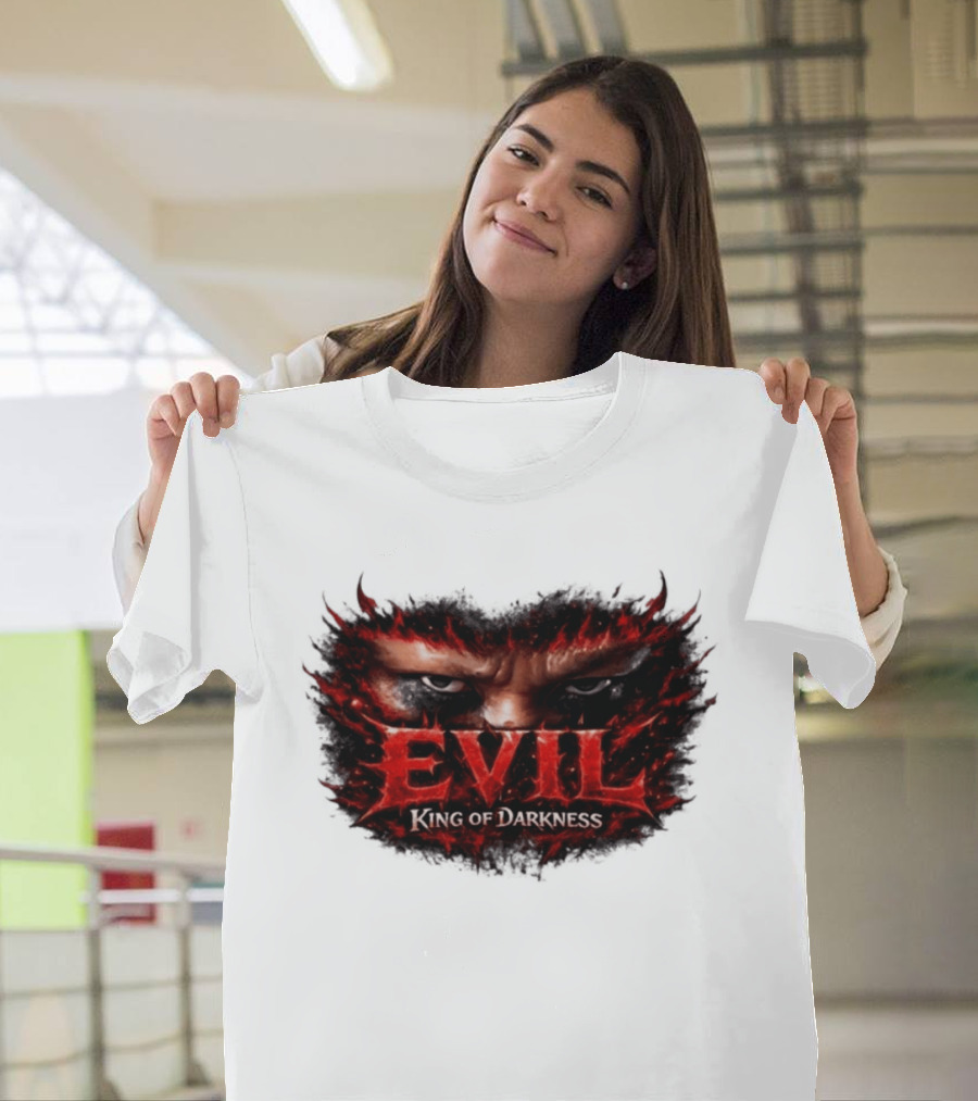 EVIL King Of Darkness Fiery Eyes In Flames T-Shirt