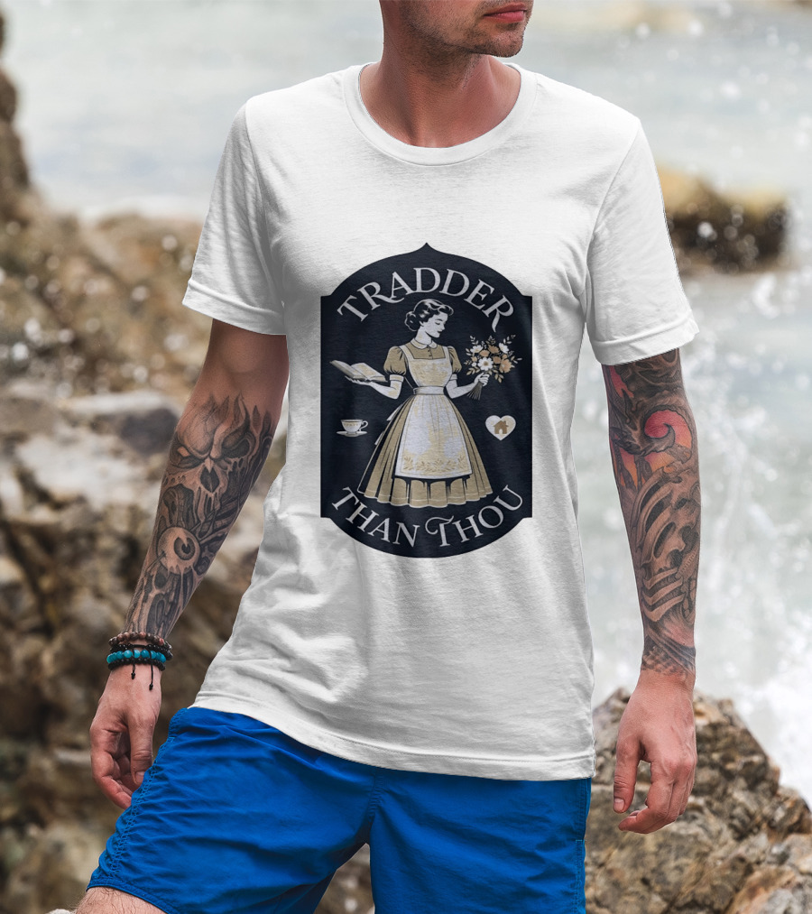 Tradder Than Thou Woman Holding Book And Flower T-Shirt