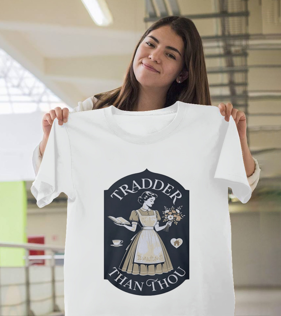 Tradder Than Thou Woman Holding Book And Flower T-Shirt