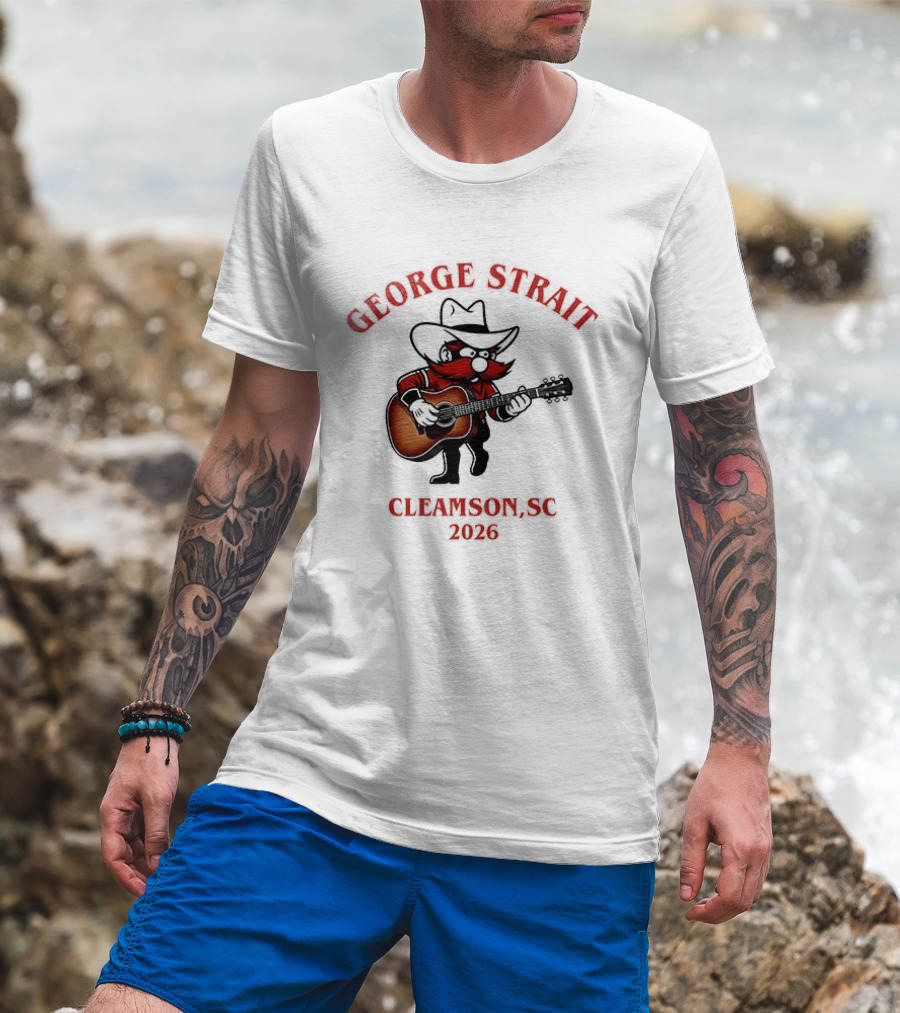 George Strait Clemson 2023 Cowboy Guitar Player T-Shirt