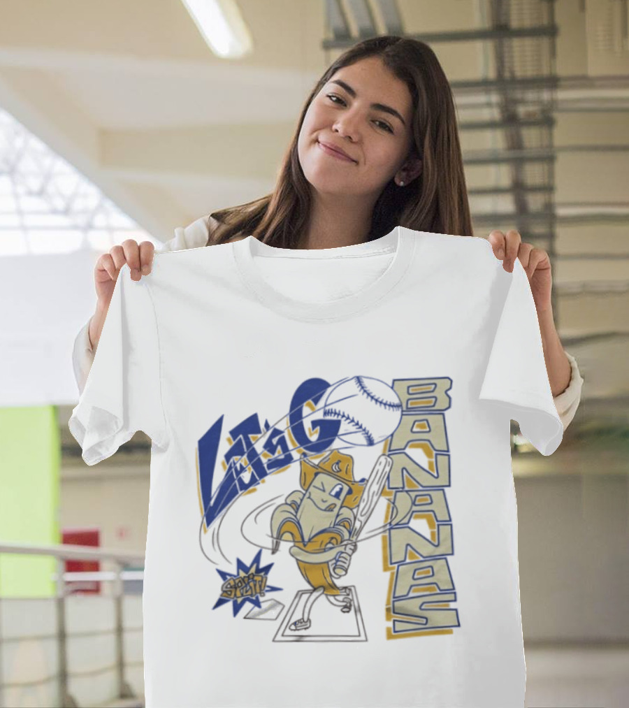 Let's Go Bananas Slugger Cartoon Baseball Bat T-Shirt