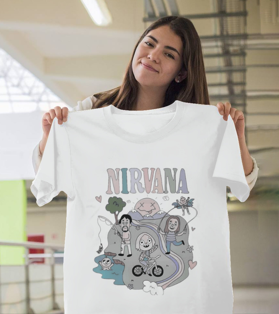 Lorful Nirvana Colorful Childlike Scene With Trees And Hearts T-Shirt
