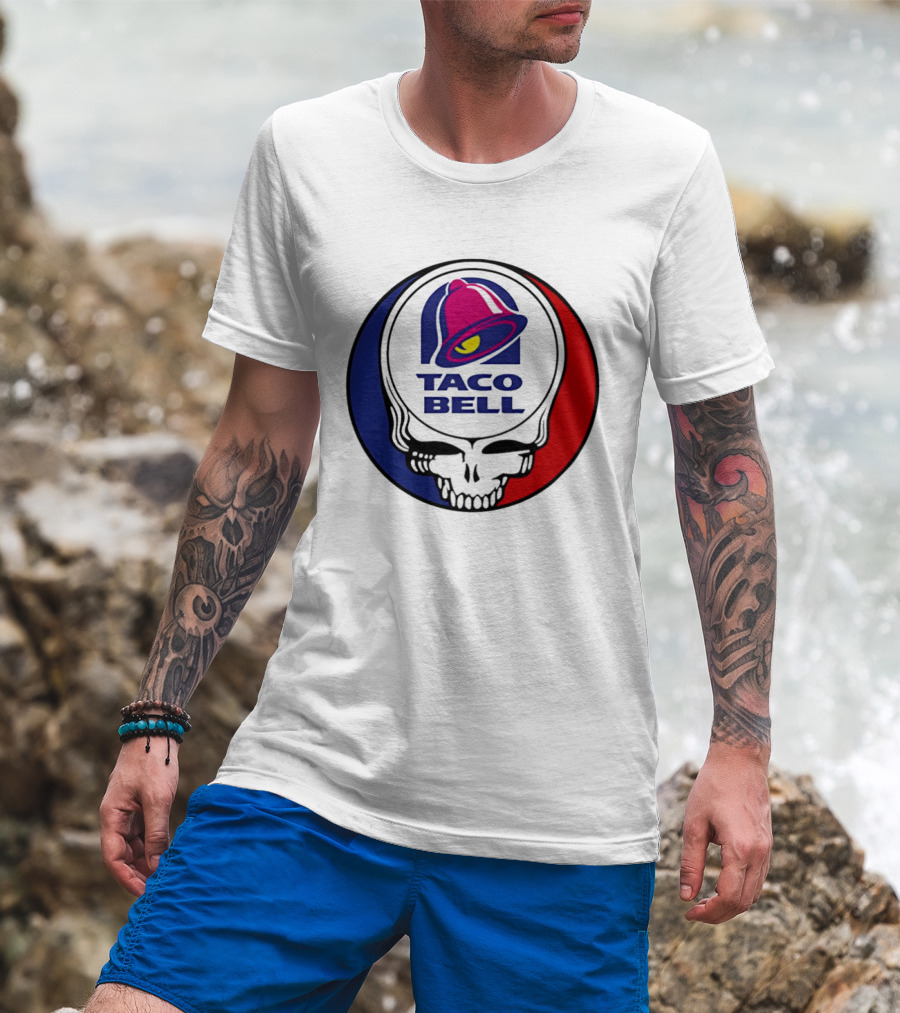 Taco Bell Grateful Dead Skull Logo Red Blue Collaboration T-Shirt