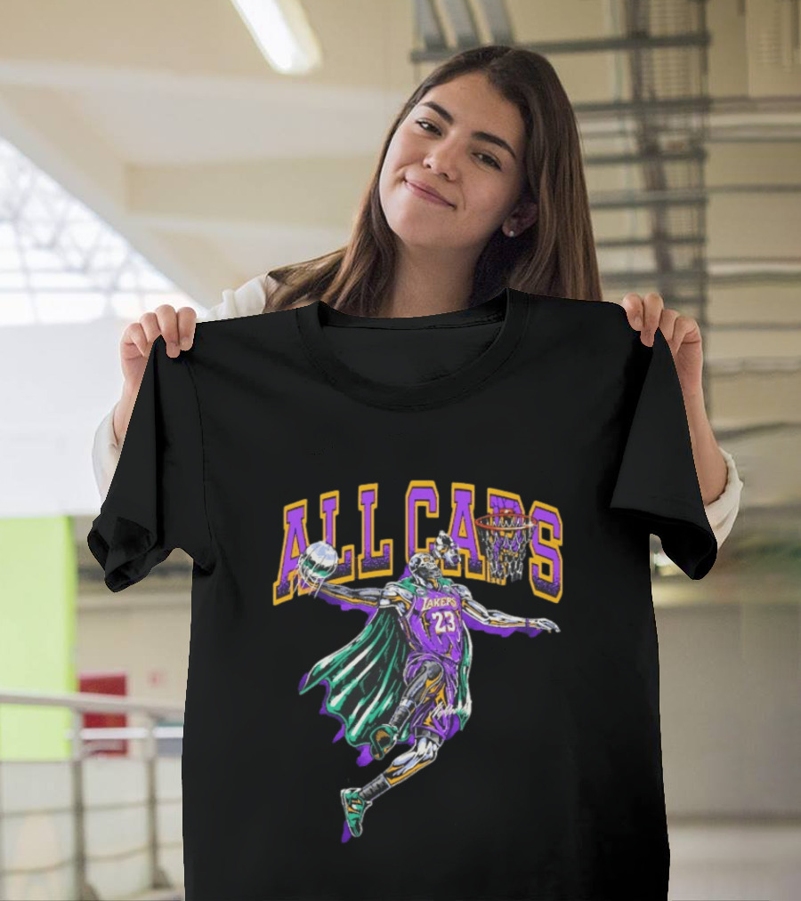 All Caps Los Angeles Lakers Lebron James Basketball 23 T-Shirt