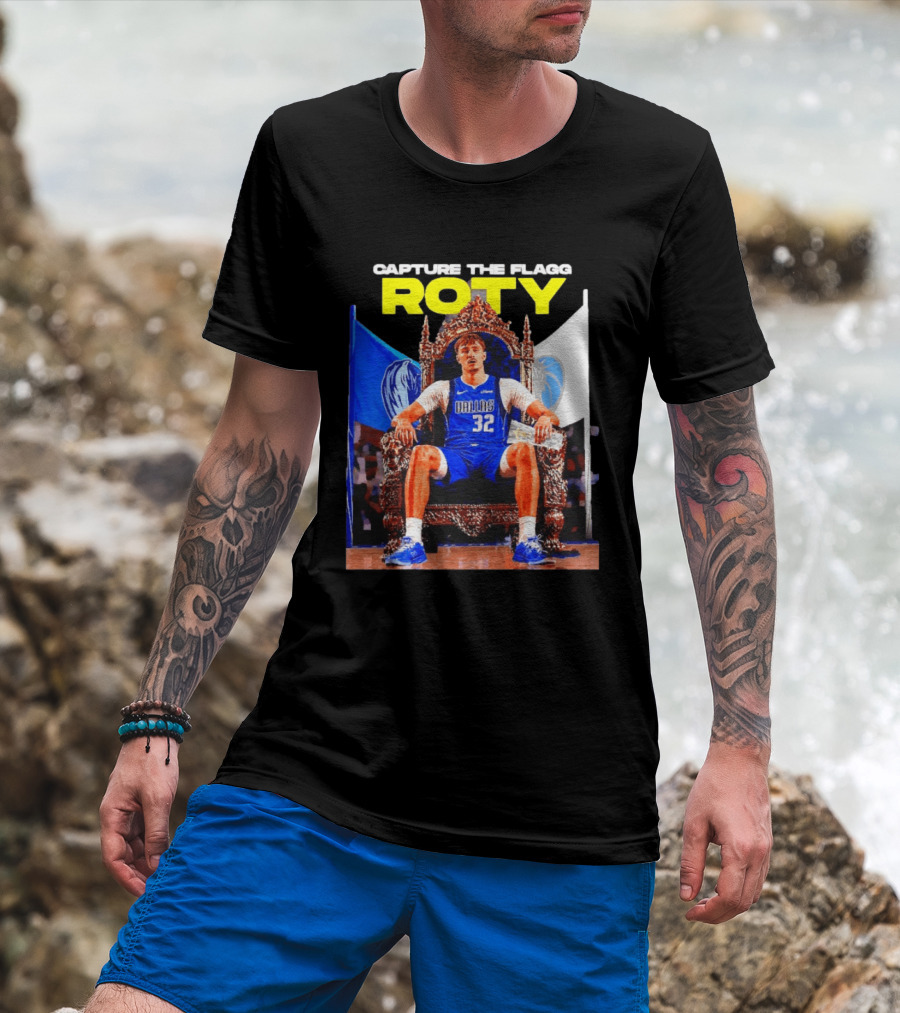 Capture The Cooper Flagg ROTY Dallas Mavericks Basketball Throne T-Shirt