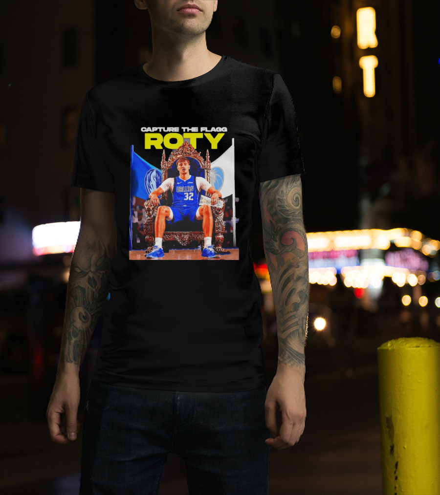 Capture The Cooper Flagg ROTY Dallas Mavericks Basketball Throne T-Shirt