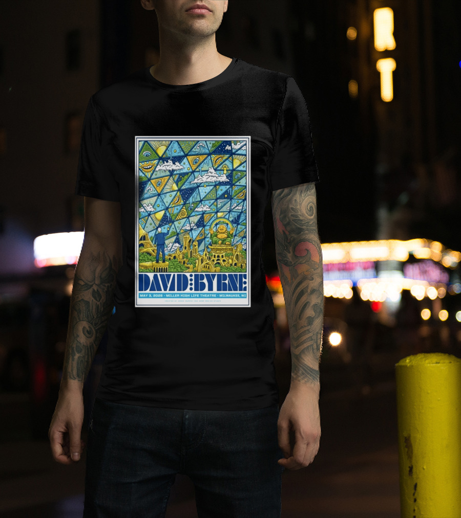 David Byrne May 3 2026 Miller High Life Theatre Milwaukee WI By Derek M T-Shirt